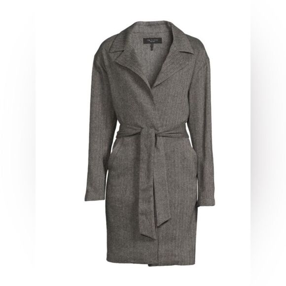Rag & Bone Sven Herringbone Belted Coat brand new with tags retails $795 - Picture 2 of 13